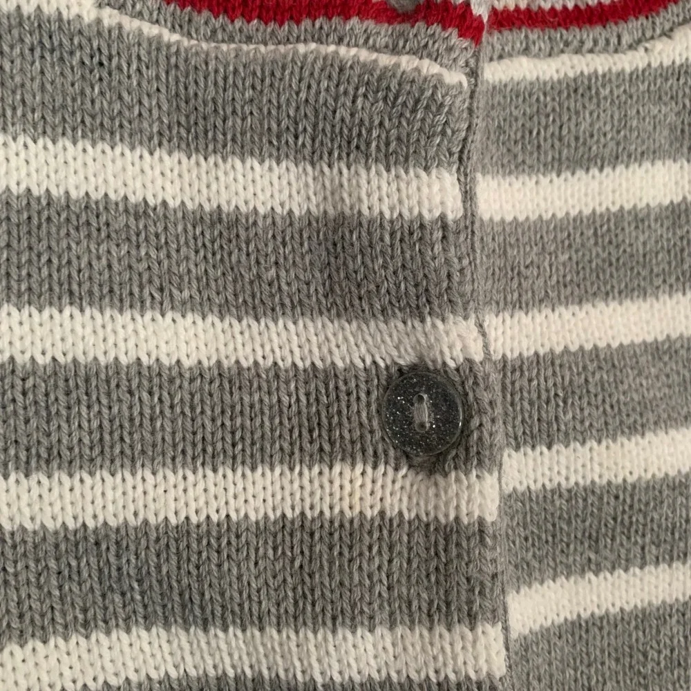 Gymboree 18-24 months Gray White Striped Snowflake Fair Isle Cardigan Sweater‎